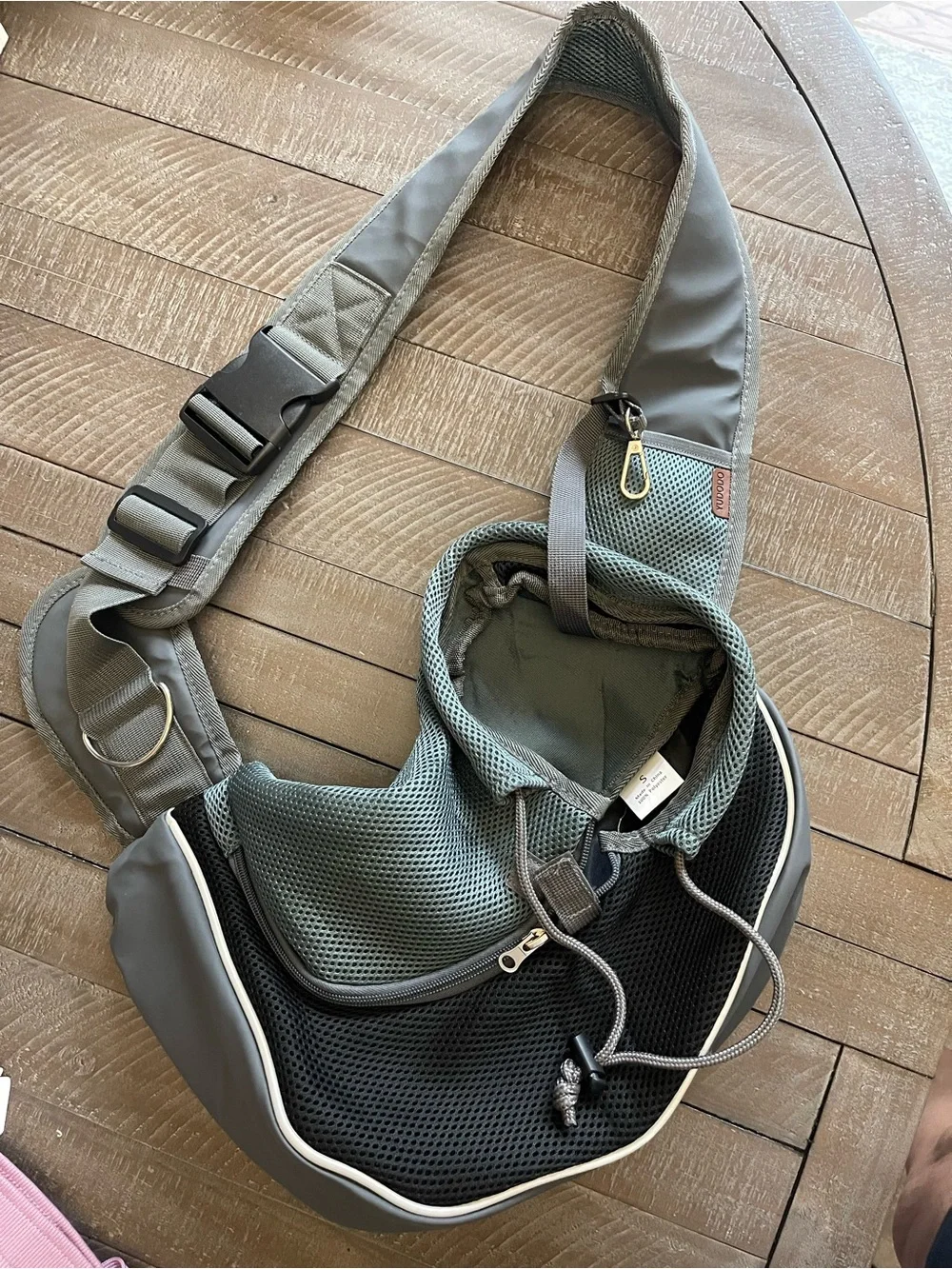 Pet Sling Carrier Dog Harness Bag in Olive Green small